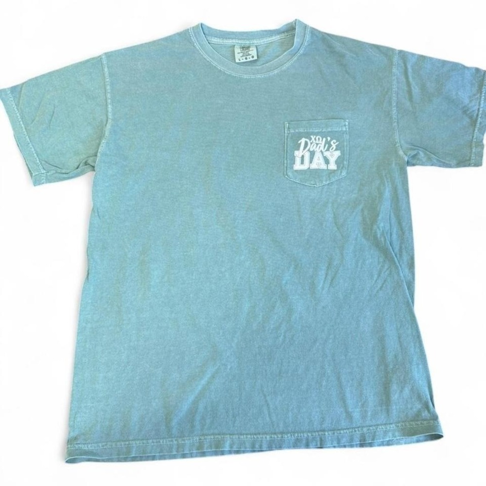Chi‎ Omega Green and white sorority dad's day pocket tee